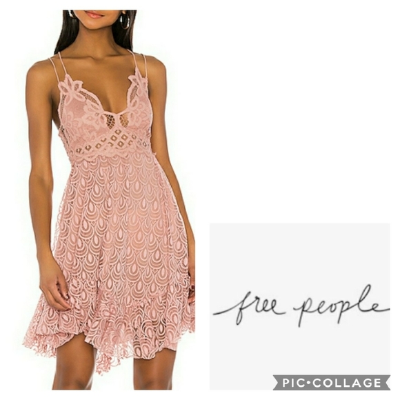 Free People Dresses & Skirts - Free People Adella Burnout Slip Lace Mini Dress